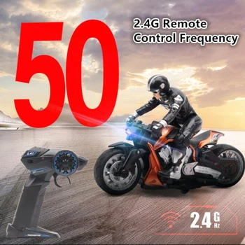 Didelis Remote Control Off-Road Stunt Motociklo RC 2.4 G 60mins 1:10 Didelės Spartos Laipiojimo Drift Modelis RC motociklas Automobilis Vaikams, Žaislai