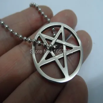 Didmeninė 5vnt Nauja Mada pentagram šėtono simbolis Šėtono garbinimo Pakabukai nerūdijančio plieno pakabukas 30mm 