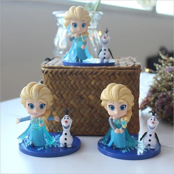 Disney 3Set Anna Elsa Princesė Ana Elsa Modelio Paveikslas veiksmų skaičius, Karšto Žaislai Modelis Lėlės gimtadienio Dovana Vaikams