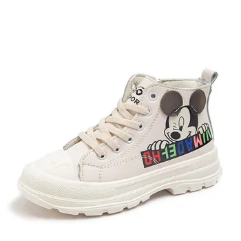 Disney vaikų mados batai Mickey Mouse viduryje sumažinti naujų vaikinų ir merginų studentų batai Britų Martin odiniai batai