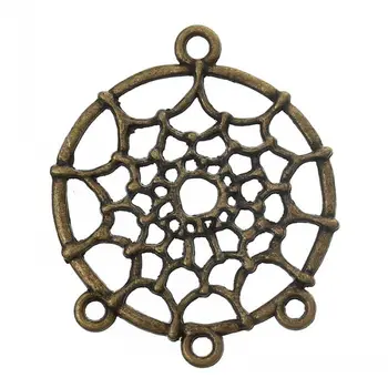 DoreenBeads Mažmeninės Jungtys Išvadas Turas Antikvariniai Bronzos Tuščiaviduriai Spider Web Modelio 3.4 cm x 2.8 cm(1 3/8