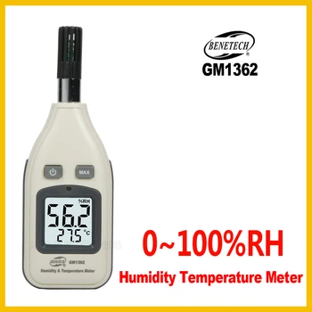Drėgmės, Temperatūros Matuoklis Skaitmeninis LCD Ekranas Thermo-Drėgmėmačiu W /LCD Backlilght ir Duomenų Paspaudę GM1362-BENETECH
