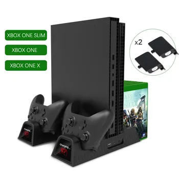 Dual Controller Charging Dock Vertikalus Įkroviklio Stovas Xbox Viena /S/ XPro Aksesuarai, Aušinimo Ventiliatorius skirtas Xbox Šilumos Kriaukle Bazės