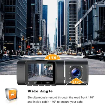 Dual Lens Car Brūkšnys Cam Dv Registrator Full HD 
