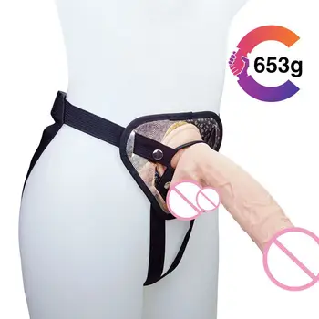 Dėvėti modeliavimas varpos odos kelnės masturbacija massager moterų sekso žaislai flash 3 F96 žiedas dėvėti