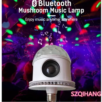 E27 9W AC90-265V Bluetooth Nuotolinio Lemputės Baltos spalvos Led Projektorius Scenos Šviesos Belaidžių Muzikos Garsiakalbis LED Cryst Almagic Kamuolys Šviesos