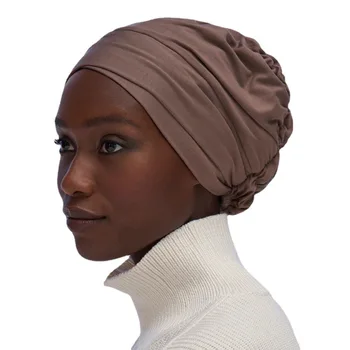 Elastinga Moterų Medvilnės Vidinį Hijab Kepurės Musulmonų UnderScarf variklio Dangčio Ponios Nešioti Turbaną Bžūp Paprasto Islamo Galvos Apsiaustas Turbante