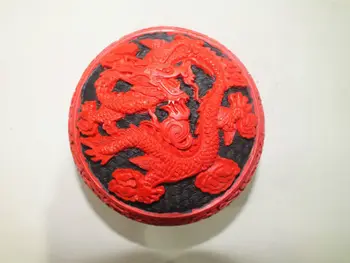 Exuqisite Kinijos Tradicinės Technologijos Raudona Lacquerware Dragon Papuošalų Dėžutė