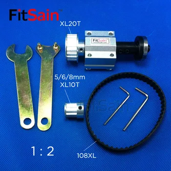 FitSain-Mini stalinis pjūklas skirtas pjauti skylę 16mm/20mm XL10T 20T veleno aliuminio lydinio Skriemulys, 1 : 2 Pjovimo pjūklai centre, skylė 5 6 8