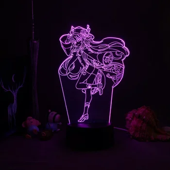 Genshin Poveikio 3D Naktį Šviesos Iliuzija Lempos Karšto Žaidimas Šviesos Miegamojo Puošimas LED Šviesos Atmosferą, Naktiniai Naktį Žibintai Vaikų Dovanų