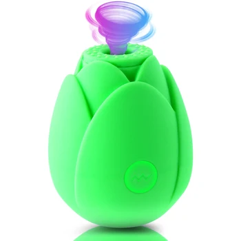 Green Rose Vibratorius Čiulpti Makšties Kamuolys Sekso Žaislai Moterims, su 10 Intensyvaus Siurbimo Įkrovimo Clit Sucker Spenelių Stimuliatorius