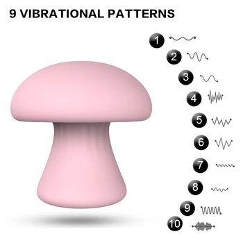 Grybų Galvos Vibratorius 9 Vibracijos Režimai USB Įkrovimo Vandeniui Body Massager G-spot Klitorio Stimuliacija Masturbacija Flirtuoti