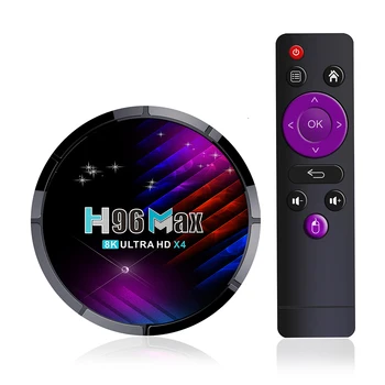 H96 MAX X4 Smart TV Box Amlogic S905X4 Android 11 8K 1080p 3D Vaizdo Media Player 4GB RAM 64GB 2.4 G&5G Wifi imtuvą tv box