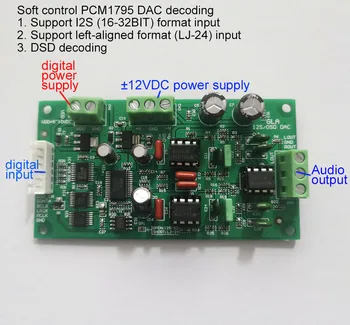 HIFI Minkštas Kontrolės PCM1795 I2S/DSD VPK Dekoderis Valdyba