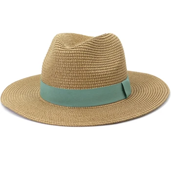HT3637 Šiaudų Skrybėlę Vyrų Panama Kepurė Vyrams, Moterims Vasaros Saulės Skrybėlę Vyras Moteris Platus Kraštų Paplūdimio Skrybėlę Unisex Kelionės Paplūdimio Bžūp Panamos Skrybėlės Vyrai