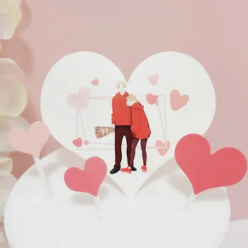 Ins 2021 Naujų Vestuvių Tortas Topper Animacinių filmų linksmos Valentino Dienos Meilės Cupcake Topper Dėl Vestuvių, Gimtadienio Torto Papuošimai