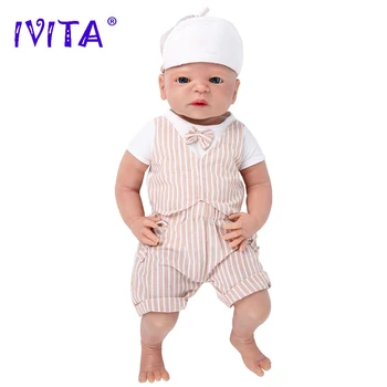 IVITA WB1511 22inch 5.05 kg 100% visam kūnui Silikono Atgimsta Bebe Lėlės Realus Berniukas Unpainted Baby 