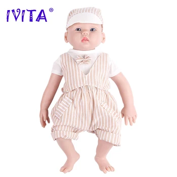 IVITA WB1561 17.32 colių 2.92 kg 100% visam kūnui Silikono Reborn Baby Doll Realus Berniukas Unpainted Lėlės 