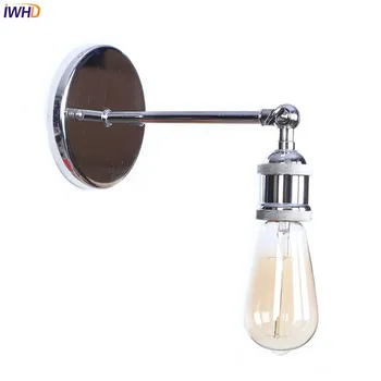 IWHD Sidabro Edison Derliaus Sieniniai Šviestuvai Wandlampen E27 4W LED Laiptų Šviesos Loft Rankos Retro Sienos Žibintai Aplikacijos Murale Šviestuvas