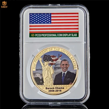 JAV 44th Pirmininkas Black b. Obama Baltųjų rūmų Atidarymo Aukso/Sidabro Žetonas JAV Iššūkis Proginių Monetų Kolekciją W/PCCB Dėžutę