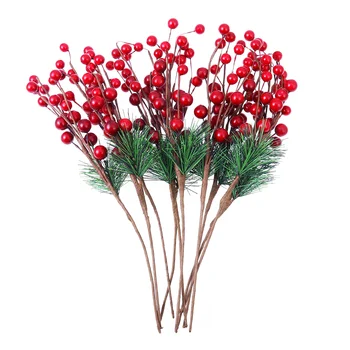 Kalėdų Dekoro Gėlių, Pušų Dirbtinis Spurgų Dekoratyvinių Gėlių Vainikai Vertus Žaluma Uogos Diycraft Susitarimą Netikrą Stiebai
