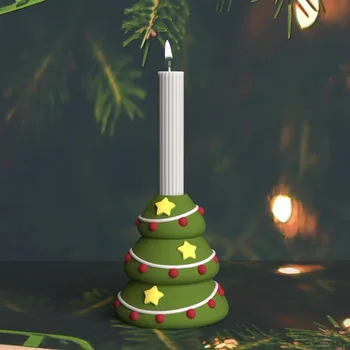Kalėdų Eglutė Žvakių Laikiklis Silikono Formos Mielas Sniego Nykštukas Santa Betono Žvakių Laikikliai Pelėsių Kalėdų Dekoro Dovana 