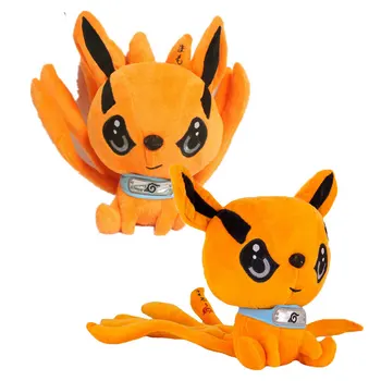 Kawaii Naruto Kyuubi Įdaryti Lėlės Devyni-Tailed Fox Pliušinis Žaislas Orange Mielas Minkštas Gyvūnų Pliušinis Gimtadienio Dovana Vaikams