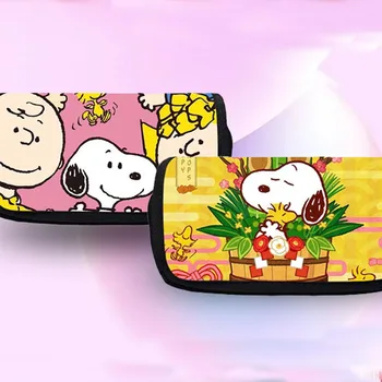 Kawaii Snoopy Charlie Brown Vgastokas Animacinių filmų Mielas Lėlės Dvigubo Sluoksnio Pieštukų Dėklas Anime Pliušiniai Žaislai Mergina Gimtadienio Dovana
