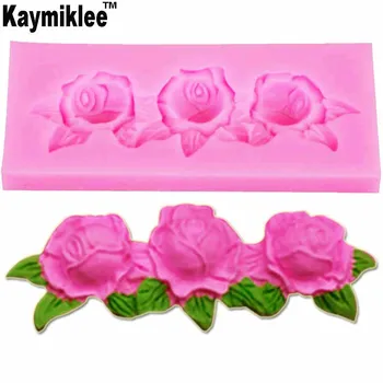 Kaymiklee M825 Rožių Gėlių Lapų Formų, Cukraus, Šokolado Jello Želė Ledo Minkštas Pyragas Silikono Formos Šokoladiniai Konditerijos gaminiai Liejimo formos