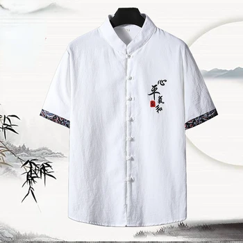 Kimono Japonijos Vyrų Trumpą Half-Sleeve Shirt marškinėliai Išsiuvinėti Japonija Harajuku Kelnių Azijos Vyrų Yukata Haori Cardigan Kostiumai