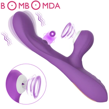 Klitorio Čiulpti G Spot Dildo Vibratorius su 10 Galingų Režimai Clit Sucker Įkrovimo Klitorio Stimuliatorius Sekso Žaislai Moterims