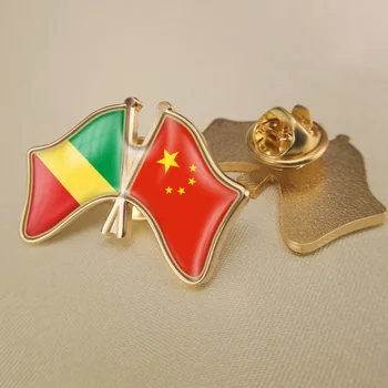 Kongo Respublika ir Kinija Kirto Dviguba Draugystė Šaligatvio Atvartas Smeigtukai Sagė Ženkliukai