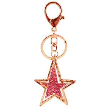 Kūrybos Kristalų penkiakampė Žvaigždė, Raktų Žiedas, kalnų krištolas Star Car Key Chain Išskirtinį Žavesį Moterų Maišelį Kabantys Papuošalai Keychain