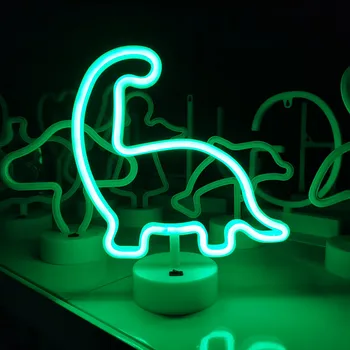 LED Dinozaurų Neoninės Šviesos Ženklas, Miegamojo, Stalo, Naktį Lempa Vaikams Dovanas Namų Vestuvių Šventė Kalėdų Vakarėlį Kambario Apdaila