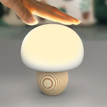 LED Nakties Šviesos Mielas Grybų Paglostyti Šviesos Silikoninė USB Naktį Lempos Magnetinio Palieskite Jutiklio Atmosfera Lempa, Miegamojo staliukas, Lempa