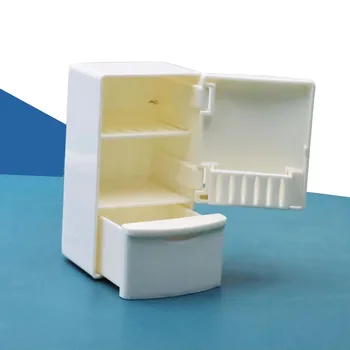 Lėlės Namas Mini Modelis Plastiko Modeliavimas Šaldytuvas, Virtuvės Indai Švietimo Žaislas, Šaldytuvas Modelio Baltos Žaisti Žaislų Namai
