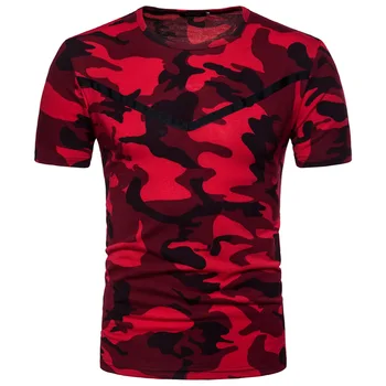 Mados 2022 m. Vasarą Kamufliažas O-kaklo Džiunglių Armijos Karinės Kovos Atsitiktinis Poilsiu Tshirts Vyrų Tees Camisetas Hombre