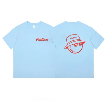 Malbon Golfo Vyrų Naujas Vasaros Spalvinga Medvilnės marškinėliai 2023 Prekės ženklo Moterų Prarasti Gatvės trumpomis Rankovėmis T-shirt Pora Mados Viršų