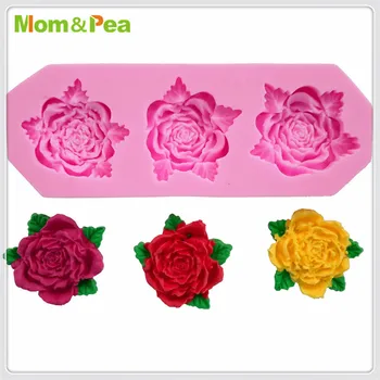 Mama&Žirnių MPA1891 3-Gėlių Formos Silikono Formos Pyragas Apdaila Minkštas Pyragas 3D Pelėsių, Maisto Klasės,