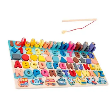 Medinė Skaičių Dėlionė Daugiafunkcį Montessori Matematikos Figūrų Dėlionės, Žaislų, Vaikų Įdomių Medinių Numerių Blokai Berniukas Mergaitė