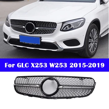 Mercedes-Benz GLC X253 W253 2015-2019 Automobilių Stilius Bamperis MB Viduryje Grotelės, Priekinis GT Diamond Vertikali Juosta Centras Grilis