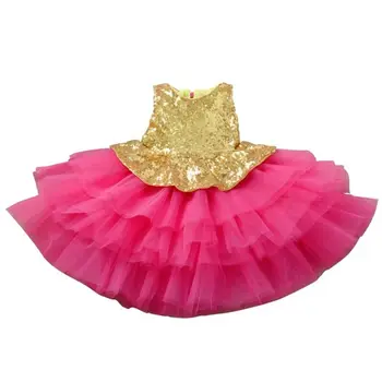 Mergina Dress 2020 Bamblys Vaikas Baby Girl Blizgančiais Nėrinių Inscenizacija Drabužius Princess Tutu Šalis Suknelė 1-4Y