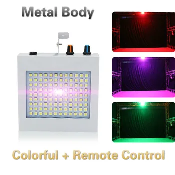Metalinis korpusas Blykstės Lempos 108 LED RGB Flash Šviesos Mini Scenos Apšvietimo Efektas Garso Šalis, Diskoteka Žiburiai, Namų Šalies Strobo Žibintai