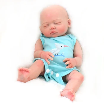 Miega kūdikis 18 Colių Silikono Lėlės Reborn Rankomis Dažyti Minkšto silikono Nekilnojamojo Mielas Lėlės Reborn Vaikams