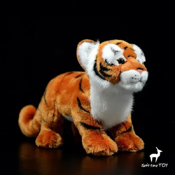 modeliavimas gyvūnų 28cm geltonas tigras Lėlė baby tiger pliušinis žaislas minkšta lėlė baby žaislas gimtadienio dovana h2079