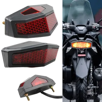 Motociklo LED Galiniai Stop Stabdžiai Uodegos Šviesos Universalus 12V Licencijos užpakalinis žibintas Raudona