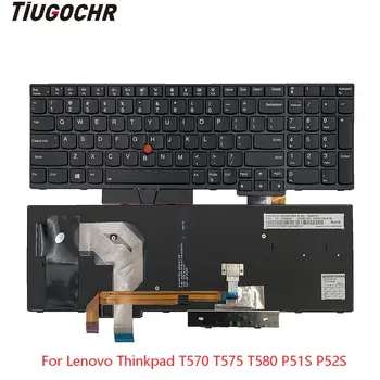 MUMS Klaviatūra su foniniu apšvietimu Lenovo Thinkpad T570 T580 P51S（20HB 20HC 20JY 20K0）P52S（20LB 20LC）Juoda Naujas