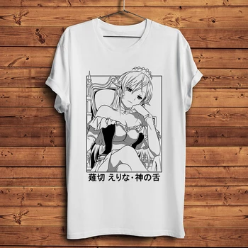 Nakiri erina Juokingas Anime marškinėliai Vyrams Homme Naujas Baltos spalvos Trumpą Atsitiktinis Marškinėlius Unisex Maisto Karai Shokugeki nr. Soma Manga Streetwear Tee