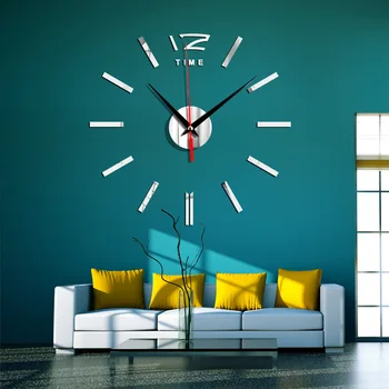 Namo 3D Sieninis Laikrodis Akrilo Veidrodis Lipdukas Namų Puošybai Kambarį Kvarco Adata lipnios Sienų Apdailai Sieninis Laikrodis