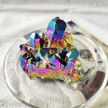 Natūralių Akmenų Aura Rainbow Crystal Kvarco Grupių Mineralinių Gydomųjų Egzempliorių Nuostabiu Liepsnos Angelas Rūdos Reiki Apdailos 150-300g